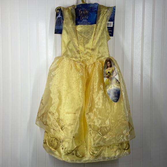 NWT Disney Beauty and the Beast Girls Yellow Belles Balls Gown Dress Size 4-6 - Picture 1 of 5
